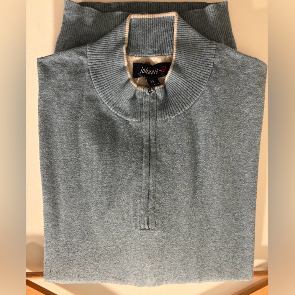 johnnie-O Light Blue Ribbed Sweater